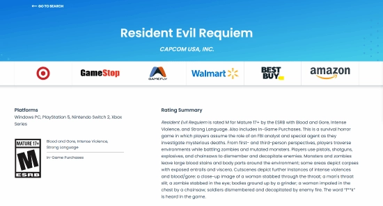 《生化危机9》ESRB评级正式公布！包含大量大尺度内容细节