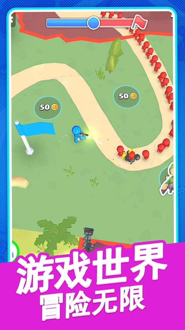 火柴人逃亡战争游戏绿色版图2