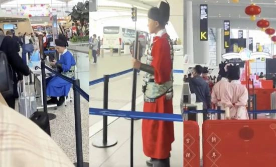非穿越场景！广州白云机场工作人员身着汉服迎接旅客意外走红