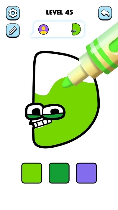 字母涂色游戏绿色版图2