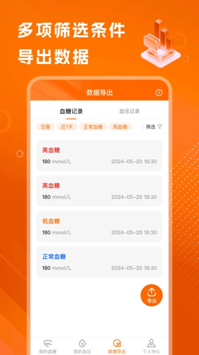 精准血压血糖日志手机免费版图1