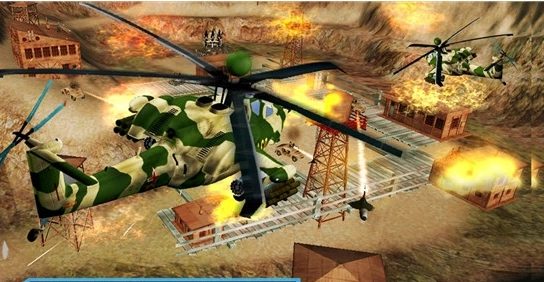 武装直升机射击空袭游戏绿色版图1