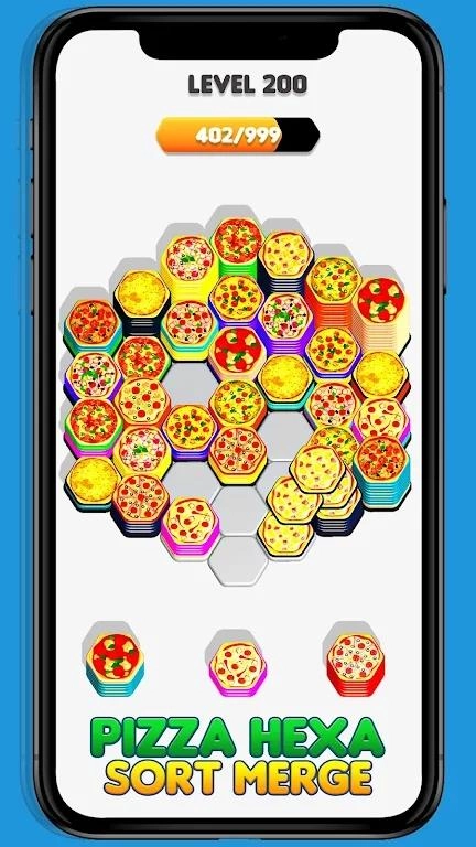 披萨六角排序合并(Pizza Hexa Sort Merge Puzzle)官方版(2)