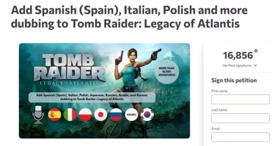 《古墓丽影：亚特兰蒂斯遗产》不少本地玩家请求恢复配音