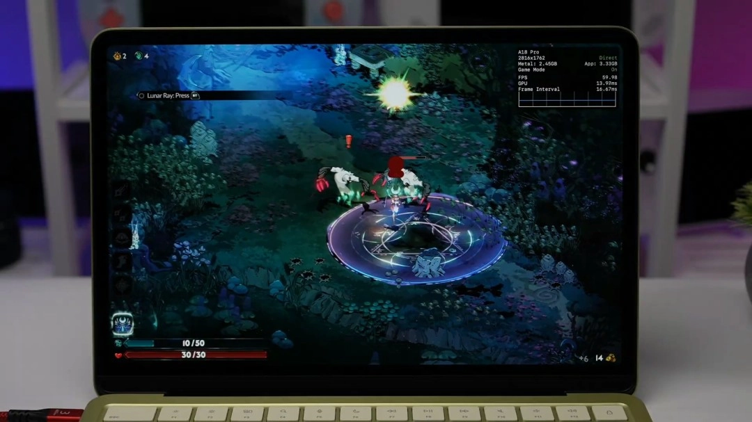 苹果价格最低的笔记本MacBookNeo实测：运行《赛博朋克2077》帧率可达30帧