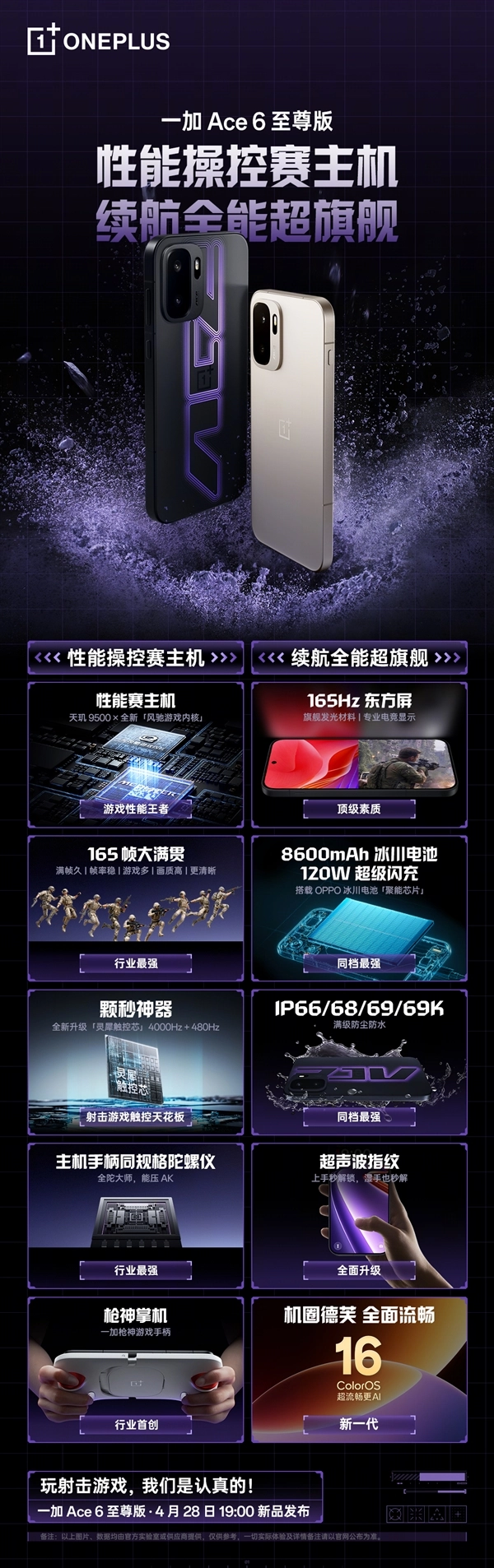 一加Ace 6至尊版核心配置一图读懂：史上最强Ace 性能超主机