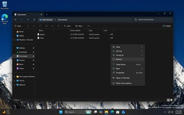 盼了整整五年，Windows 11右键菜单终于重新添上&ldquo;刷新&rdquo;选项了