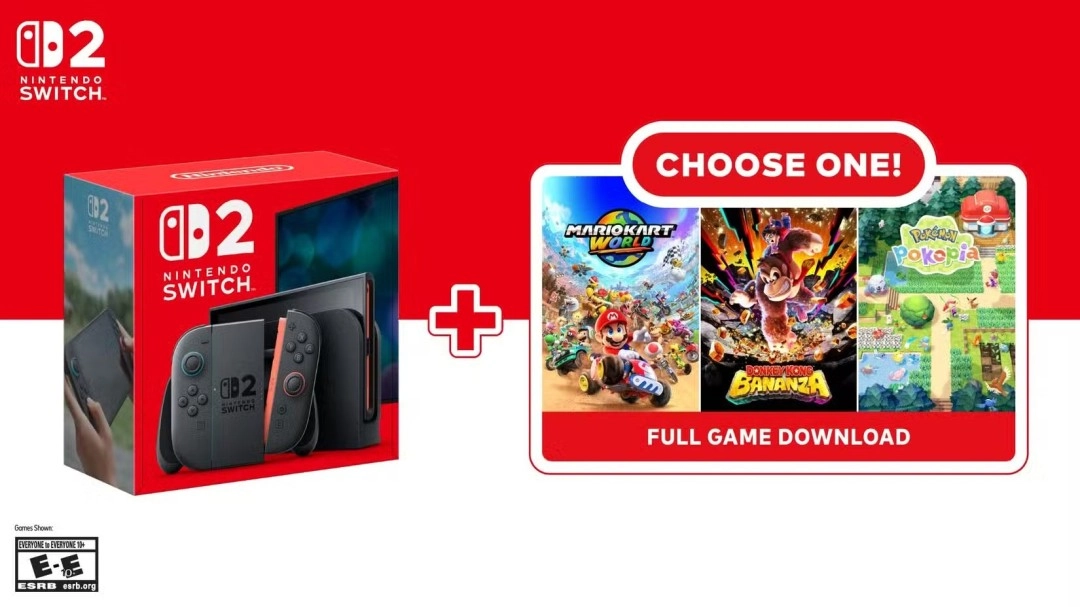 任天堂Switch2推出自选游戏同捆包 三款大作任选其一