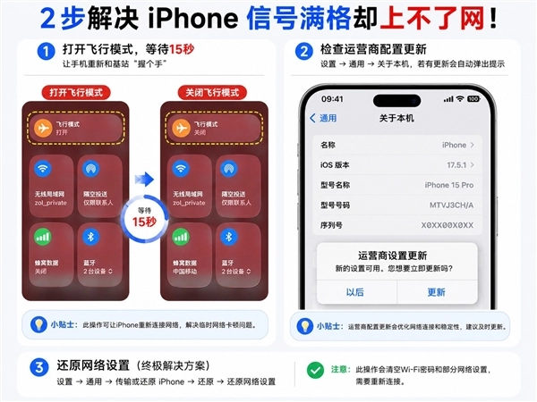 iPhone信号显示满格却连不上网：问题可能就出在这些地方