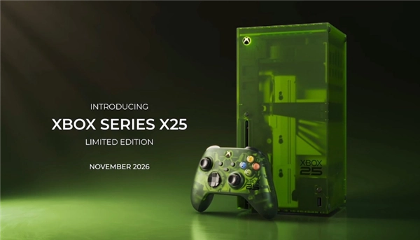 微软发布Xbox Series X25限量款主机：半透明绿色机身 独家品牌标识
