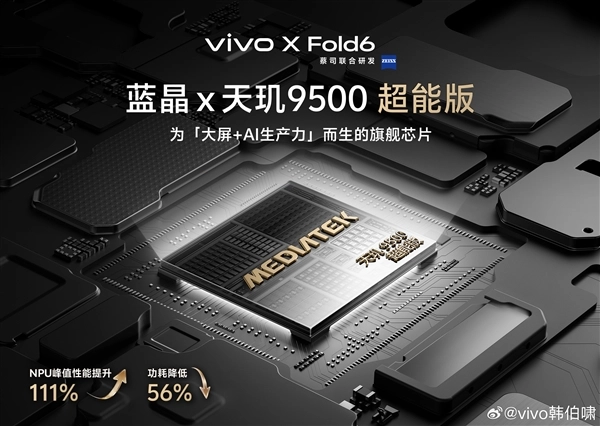 历经两年联合攻关！vivo X Fold6首发天玑9500超能版，将于6月下旬登场