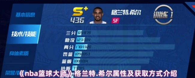 全面解析《nba篮球大师》中格兰特.希尔的属性与获取途径