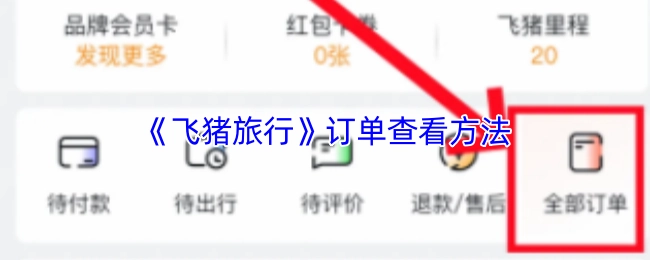 查看《飞猪旅行》订单的方法