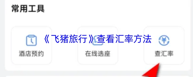 《飞猪旅行》中查看汇率的办法