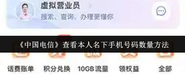 查询《中国电信》本人名下手机号码数量的方式