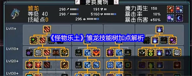 《怪物乐土》雏龙技能树加点详细剖析