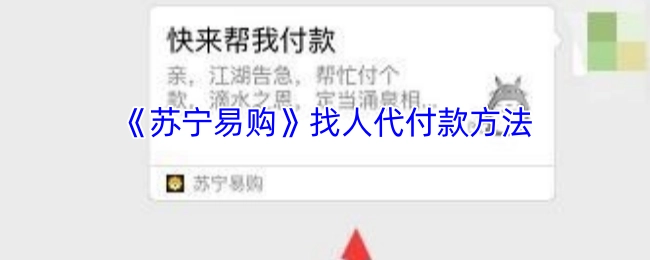苏宁易购平台找人帮忙代付的操作方式