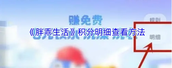 《胖乖生活》积分明细的查看方式