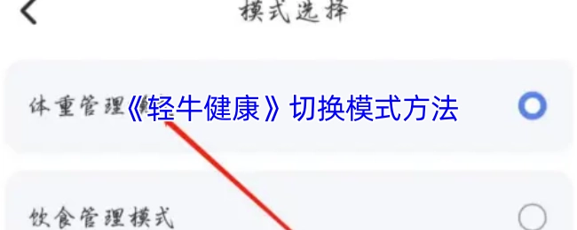 《轻牛健康》模式切换的方法