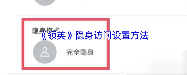 《领英》如何设置隐身访问