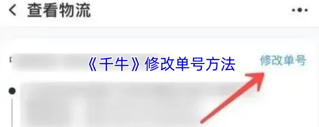 《千牛》中修改单号的办法