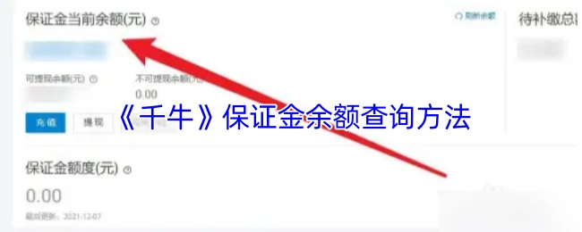千牛平台保证金余额的查询方式