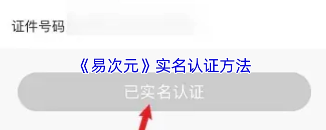 易次元实名认证的具体方法