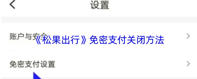 《松果出行》如何关闭免密支付