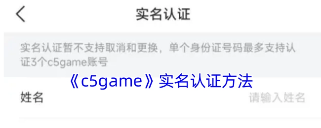 《c5game》进行实名认证的方式