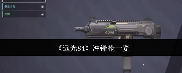 《远光84》中冲锋枪全览