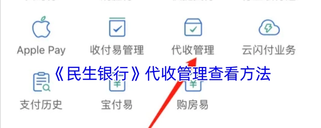 查看《民生银行》代收管理的方法