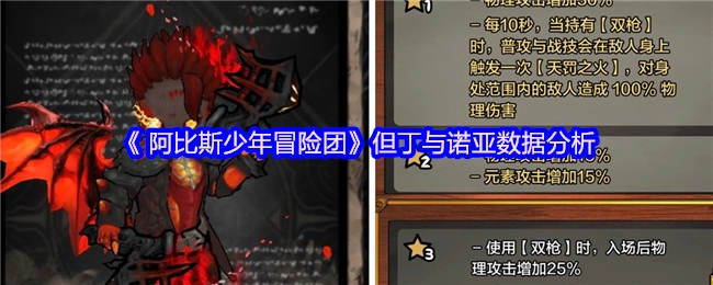 《阿比斯少年冒险团》但丁与诺亚角色数据深度解析