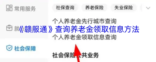 如何在《赣服通》上查询养老金领取相关信息