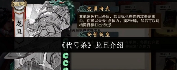 《代号杀》角色龙且详情介绍
