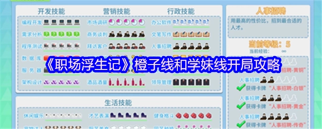 《职场浮生记》橙子线与学妹线的初始玩法指南
