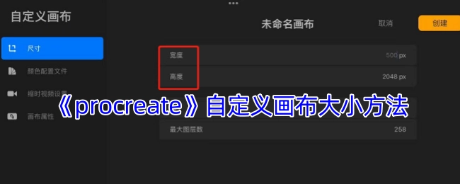 《procreate》里如何自定义画布尺寸