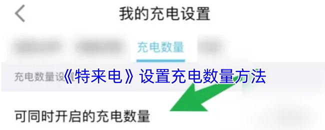 《特来电》如何设置充电数量