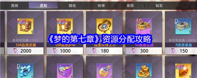 《梦的第七章》资源分配实用指南