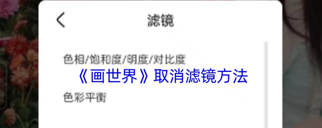 在《画世界》中取消滤镜的办法