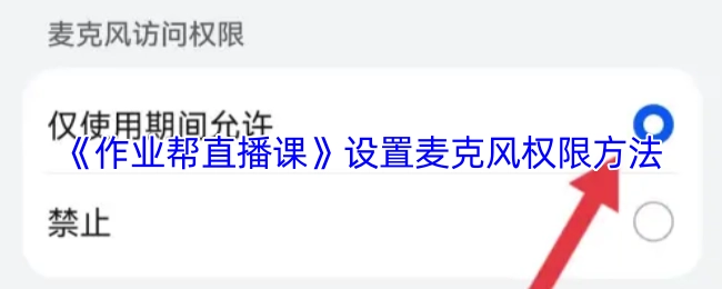 《作业帮直播课》麦克风权限设置方式
