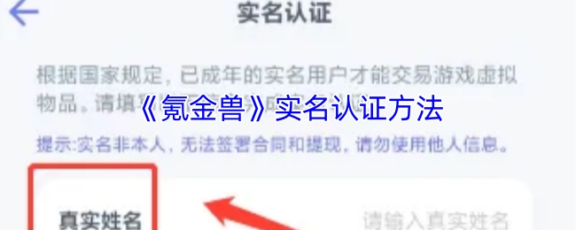 《氪金兽》进行实名认证的方式