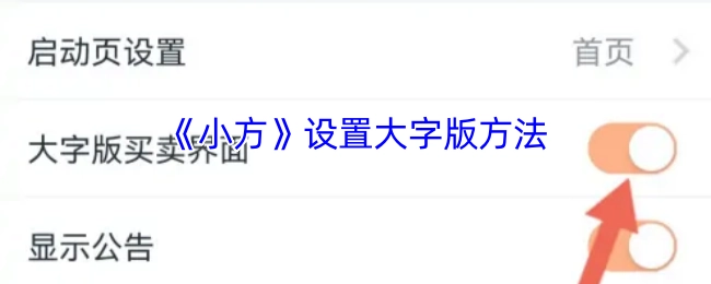 《小方》大字版设置方式