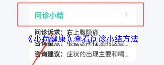 查看《小荷健康》问诊小结的方法