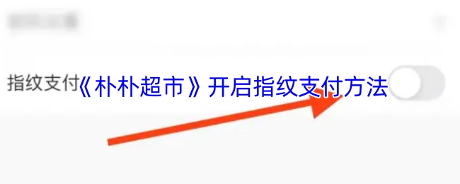 《朴朴超市》指纹支付方法的开启方式