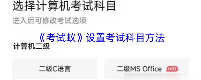《考试蚁》里考试科目的设置方法