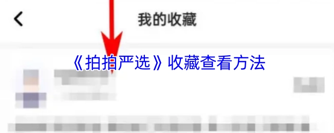 《拍拍严选》收藏查看的方式
