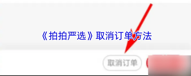 拍拍严选取消订单的具体方式