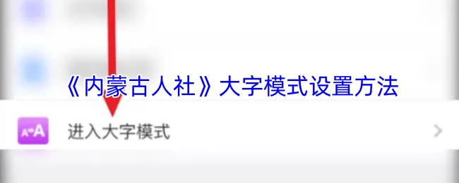 《内蒙古人社》大字显示模式的设置步骤