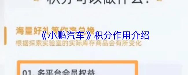 小鹏汽车积分功能说明