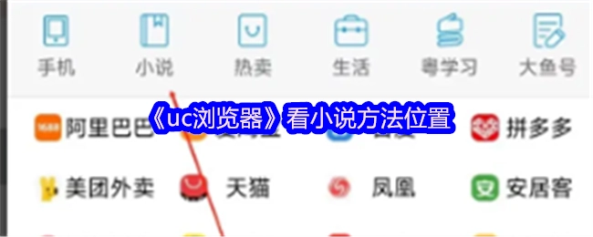 《uc浏览器》里看小说方法的所在位置